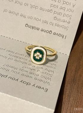 DEER复古手绘花朵戒指小众设计