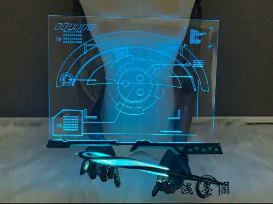 led炫彩亚克力导光板雕刻加工异型透明发光激光图文字吊桌牌定制