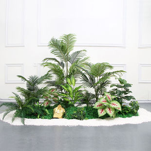 仿真绿植景观组合假树装 饰办公室假花落地室内楼梯造景组合假植物