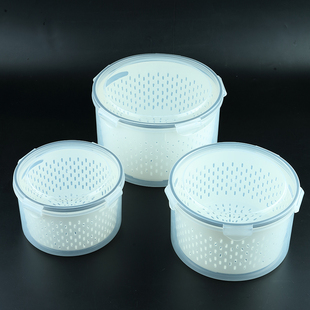 冰箱双层沥水篮保鲜盒储物食物干果收纳带盖果蔬密封盒可微波加热