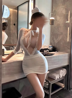 纯欲性感空姐秘书连体包臀裙角色扮演制服深V显胸诱惑私房连衣裙