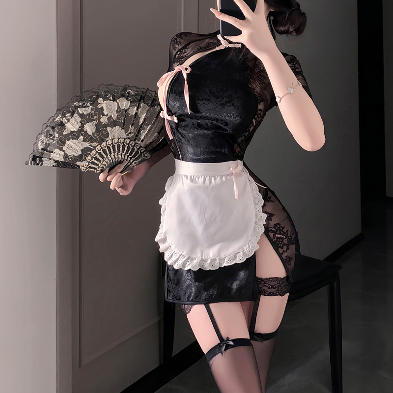 性感蕾丝透视旗袍女仆制服