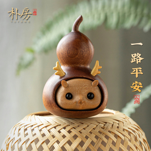 朴房一路平安小鹿汽车摆件创意小福禄礼品家居饰品摆件好运礼物