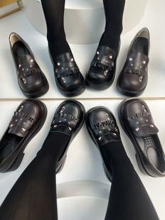 洋气 厚底超轻一脚蹬绣花百搭可爱日系新款 原创Lolita鞋 可爱少女鞋