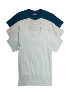 Calvin Klein/凯文克莱短袖T恤男士CK纯色休闲圆领打底衫3件装