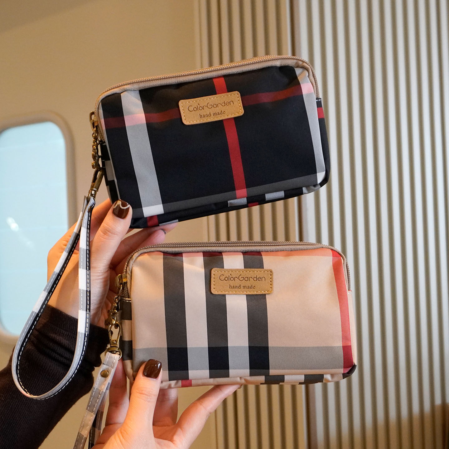 经典格纹手拿包女防水牛津布大容量手机包双层收纳零钱包护照包,箱包皮具/热销女包/男包,手拿包,淘宝优惠券,粉丝福利购,淘宝优惠卷