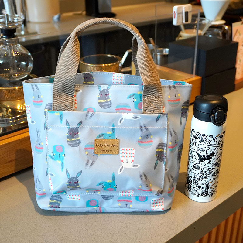 韩国卡通大容量便当包多隔层便携手提袋妈咪包手拎母婴学生饭盒袋