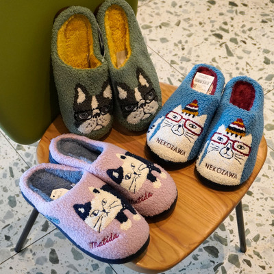 日本正品卡通小猫咪棉拖鞋