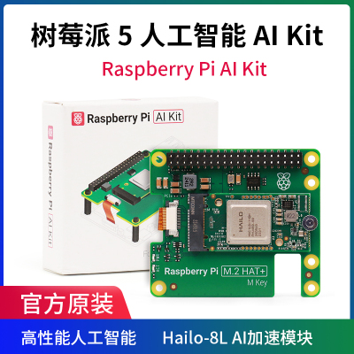 树莓派raspberry Pi 5 AI Kit人工智能套件M.2 HAT+ Hailo-8模块
