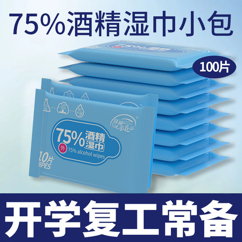 酒精湿巾消毒学生用10片装