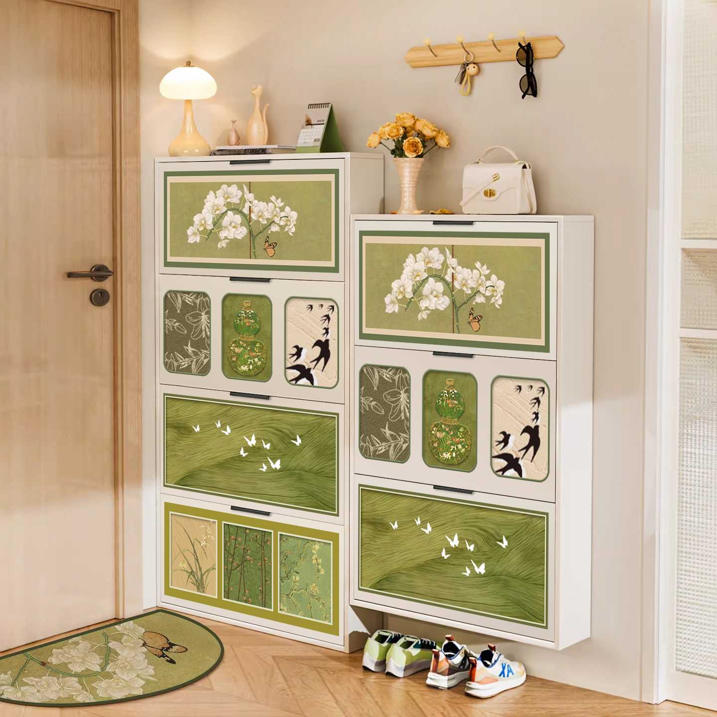 超薄实木鞋柜玄关柜一体靠墙家用门口小户型多层大容量入户收纳柜,住宅家具,鞋柜,淘宝优惠券,粉丝福利购,淘宝优惠卷