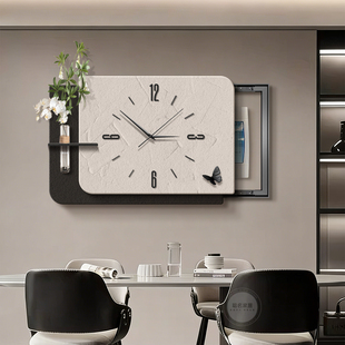 现代极简电表箱装饰画带钟表时钟抽象配电箱高级感电闸盒遮挡挂画