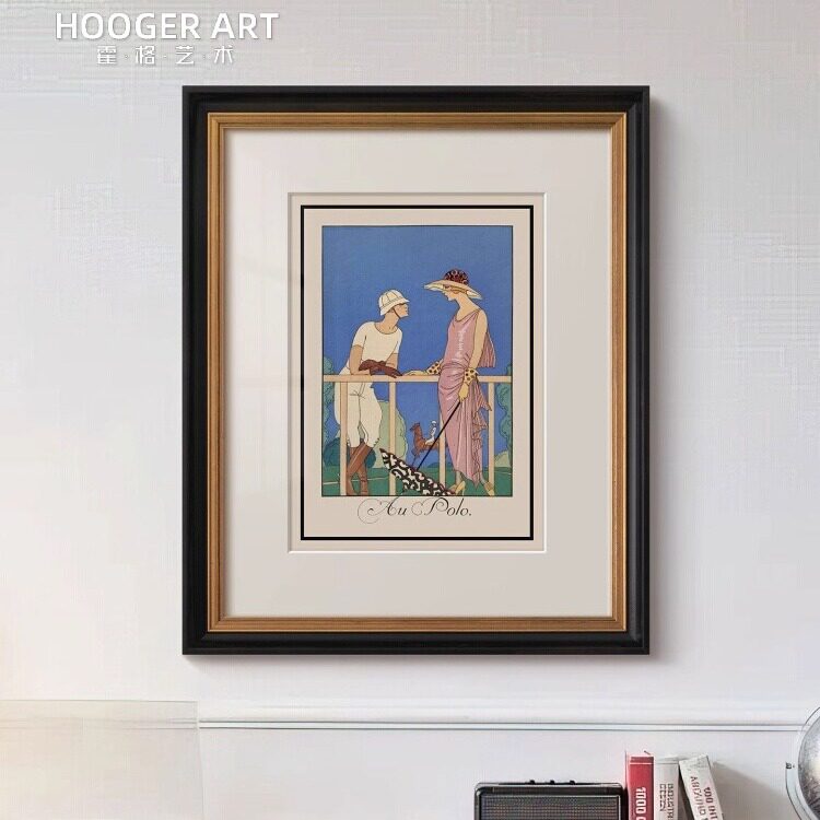 《时装聚会》中古风摩登时尚杂志挂画法式复古客厅玄关卧室装饰画