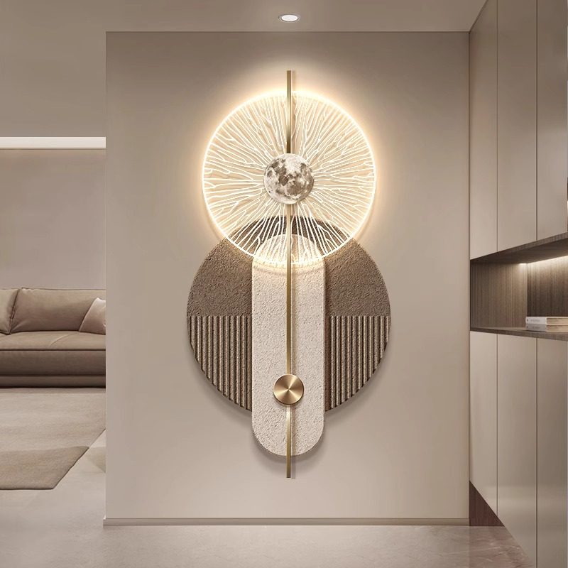 现代轻奢玄关装饰画意式极简抽象走廊过道挂画高级感入户门壁画灯