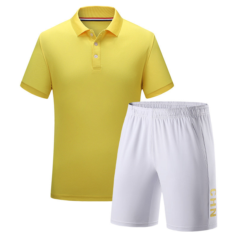 CHINESE TEAM SPORTS POLO SHIRT SUMMER MENS TOPS SPORTS TRAINING RUNNING CLOTHES WOMENS OVERALLS CUSTOM SHORT SLEEVE SPORTS SUITS