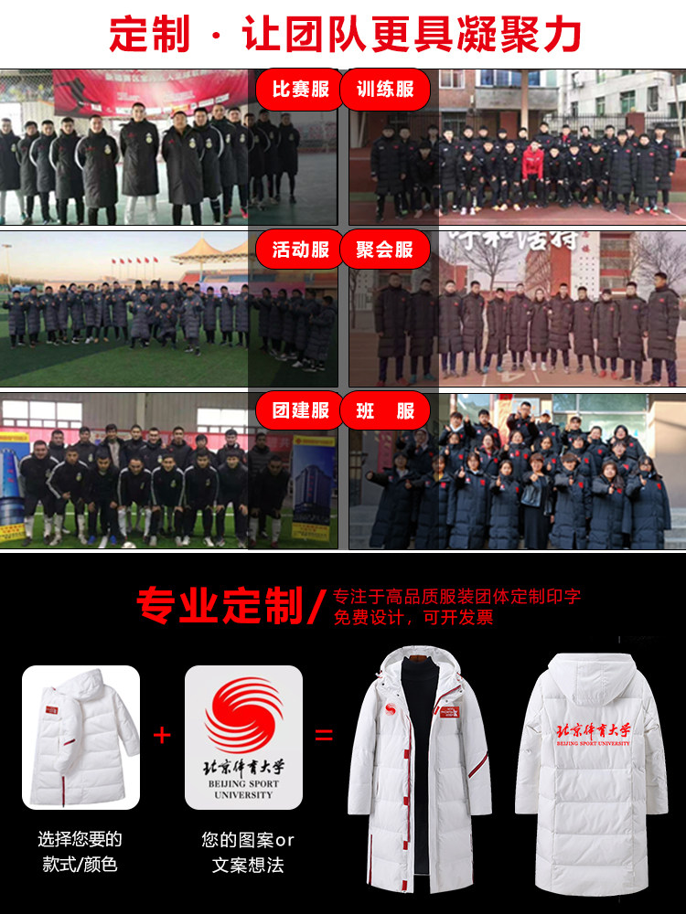 ON THE DRAMA DOWN JACKET MENS LONG OVER-THE-KNEE WINTER COUPLE STUDENTS ART EXAMS SPORTS STUDENT TRAINING COTTON JACKETS CUSTOM WOMEN
