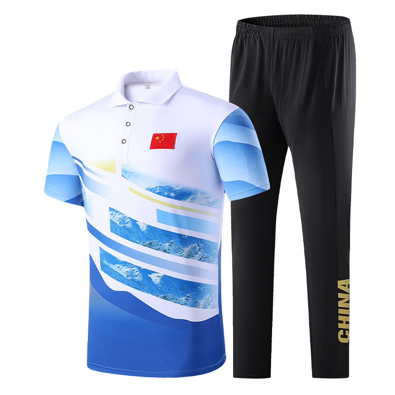 CHINESE TEAM SPORTSWEAR SUIT MENS SUMMER SHORT-SLEEVED SPORTS TRAINING COMPETITION MEDAL UNIFORM SPORTS UNIFORM NATIONAL UNIFORM CUSTOMIZATION
