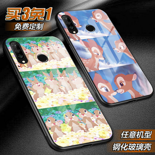 小鹿斑比桑普兔可爱萌适用华为nova6 5pro 4e玻璃3ei麦芒2i手机壳
