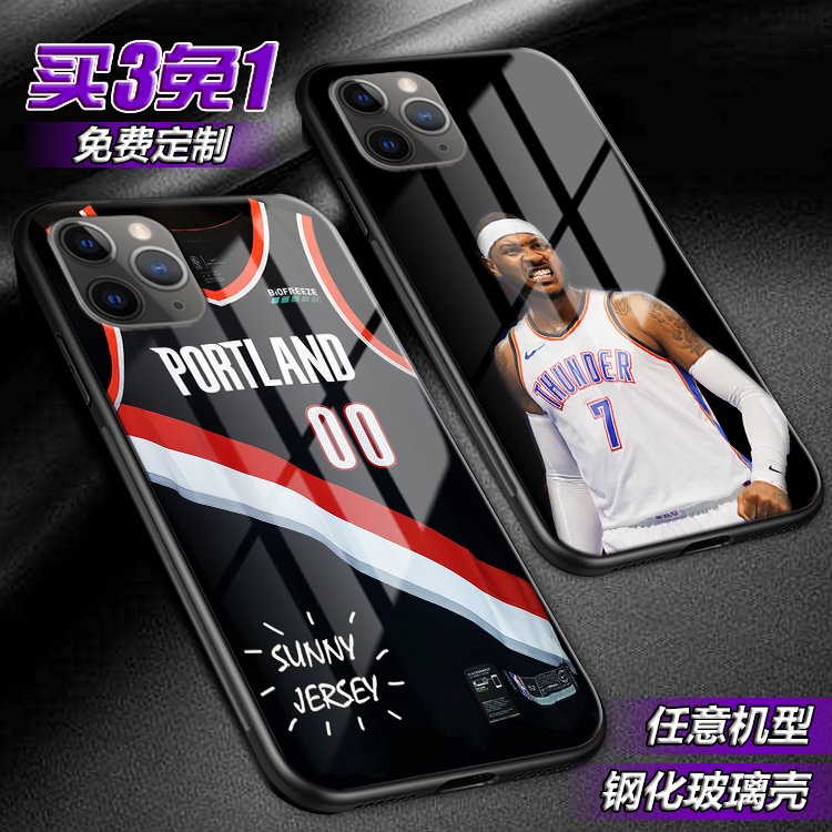 卡梅隆安东尼NBA适用iphone11pro苹果12XsMax玻璃xr手机壳678p 潮