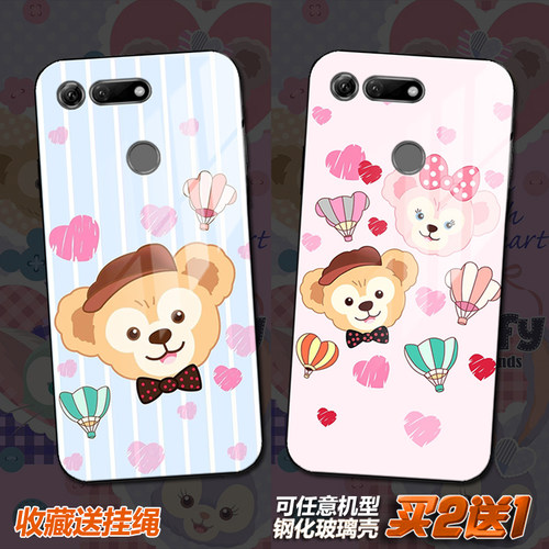 duffy达菲熊适用于华为荣耀v20史黛10黛露9 9 i play玻璃9x手机壳