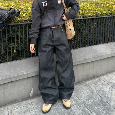 美式复古水洗原牛牛仔裤男街头