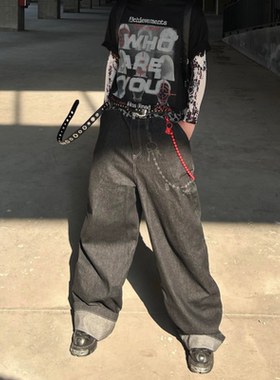 Satrt美式直筒阔腿复古水洗赤耳原浆牛仔裤男慵懒休闲长裤