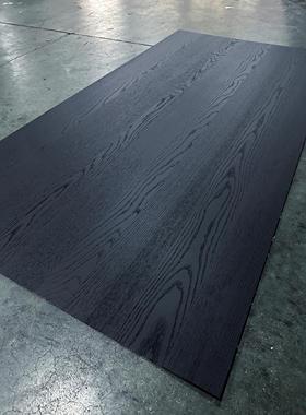 饰面板科定kd板护墙板实木高定木饰面涂装意式半透黑色橡木饰面板