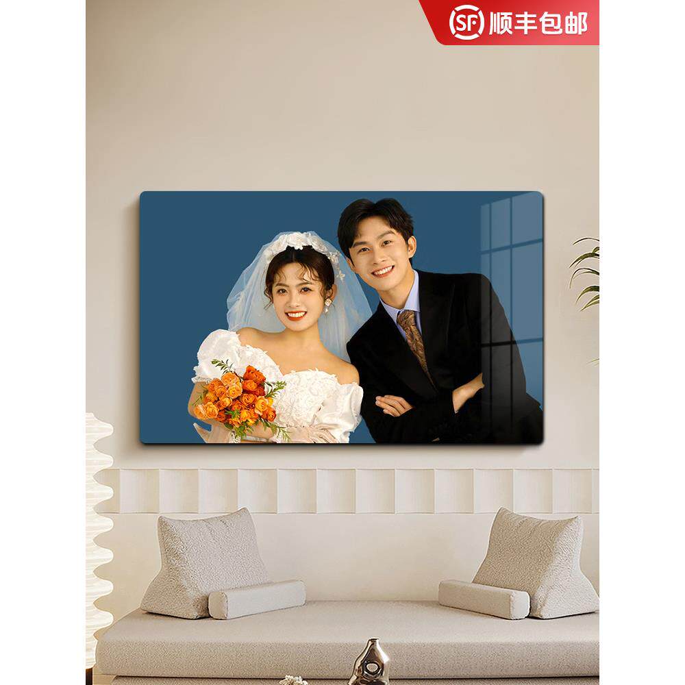 【专属定制】婚纱照全家福儿童宝宝照片相框挂墙放大打印加洗照片
