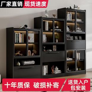 实木书柜客厅家用玻璃门收纳储物柜防尘自由组合柜子置物柜展示柜