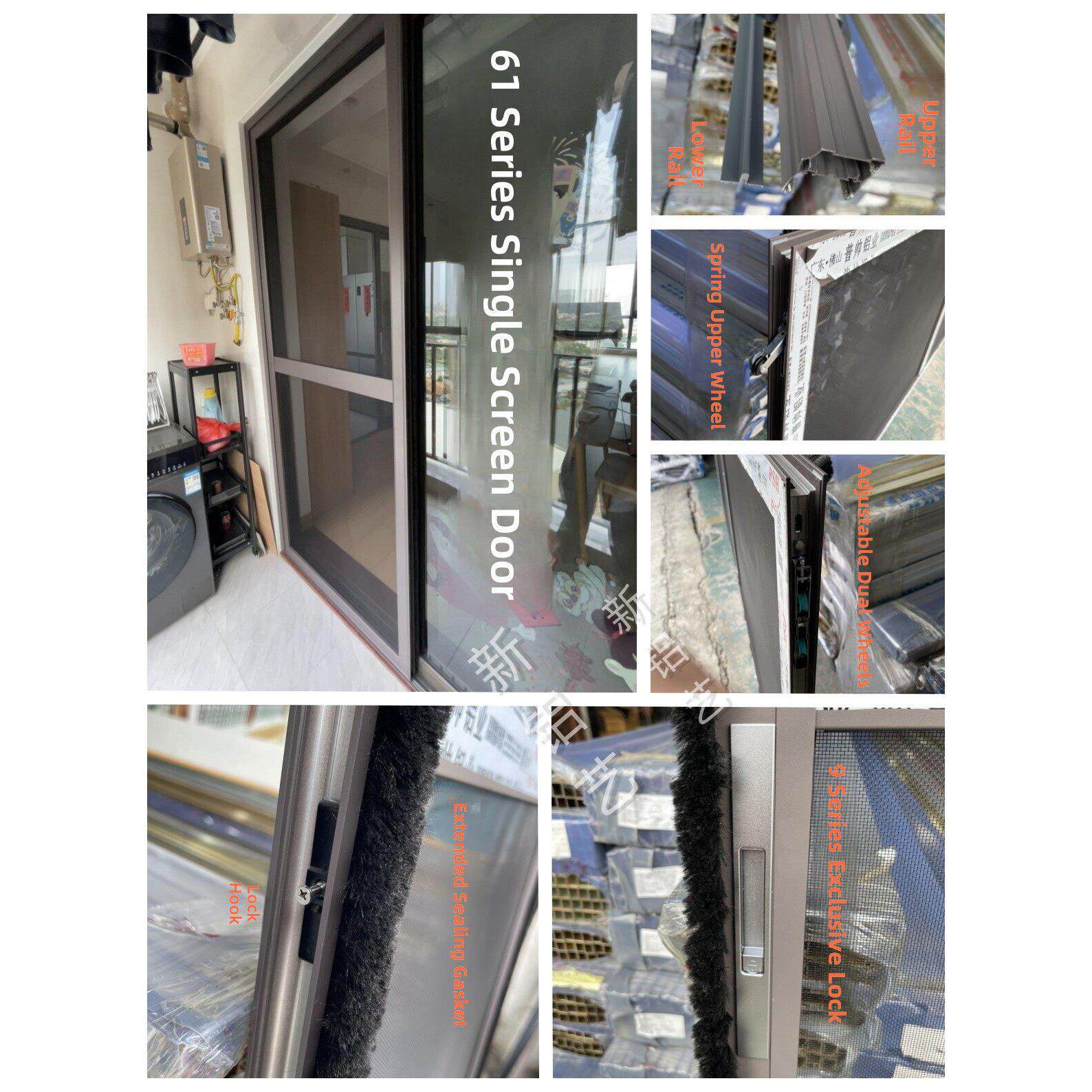 定制落地纱门金刚网纱门纱窗防蚊防鼠防盗推拉门铝合金砂门