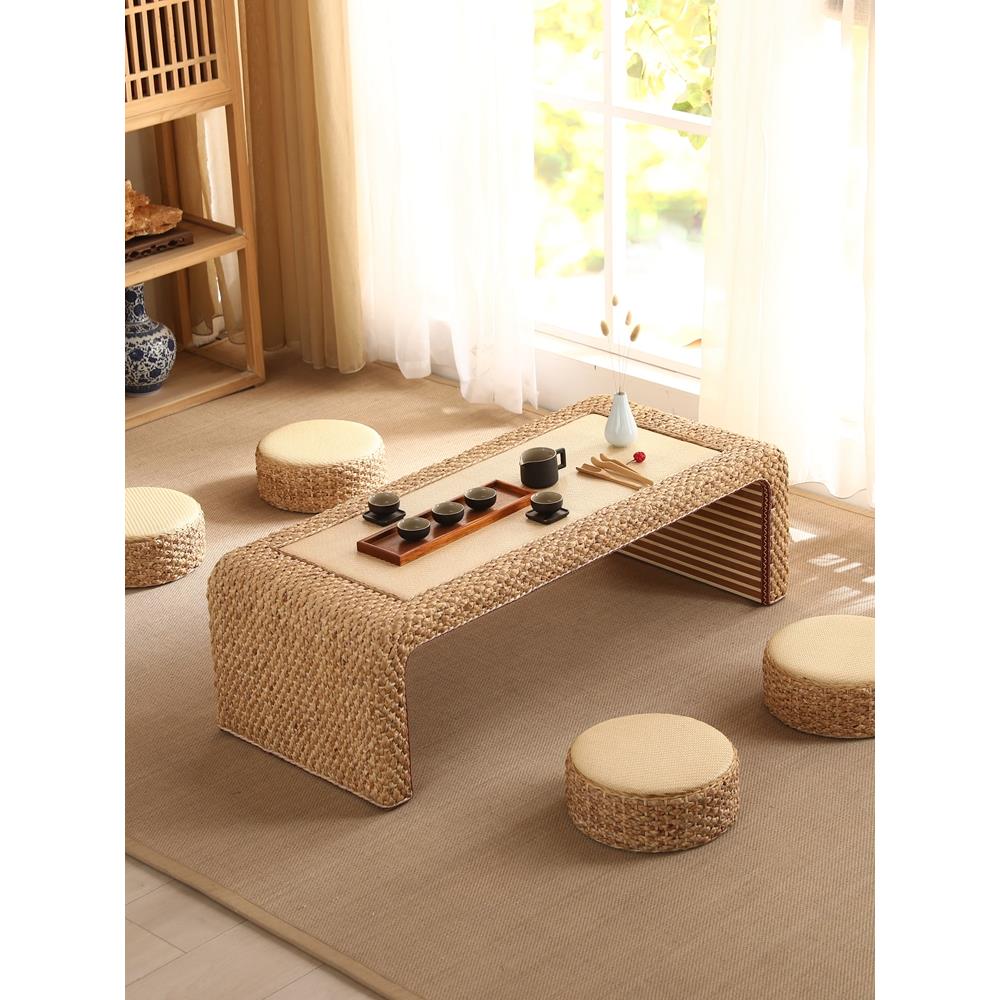 藤编榻榻米茶桌小茶几阳台窗台简约飘窗茶台桌子日式矮桌炕几炕桌