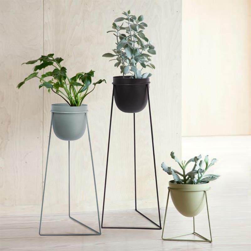 北欧花架落地式铁艺绿萝花架子室内客厅简约北欧花盆架墙角盆栽架