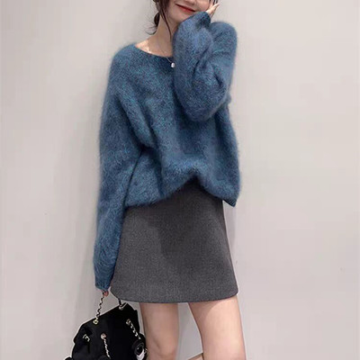 超好看韩系减龄慵懒chic针织毛衣