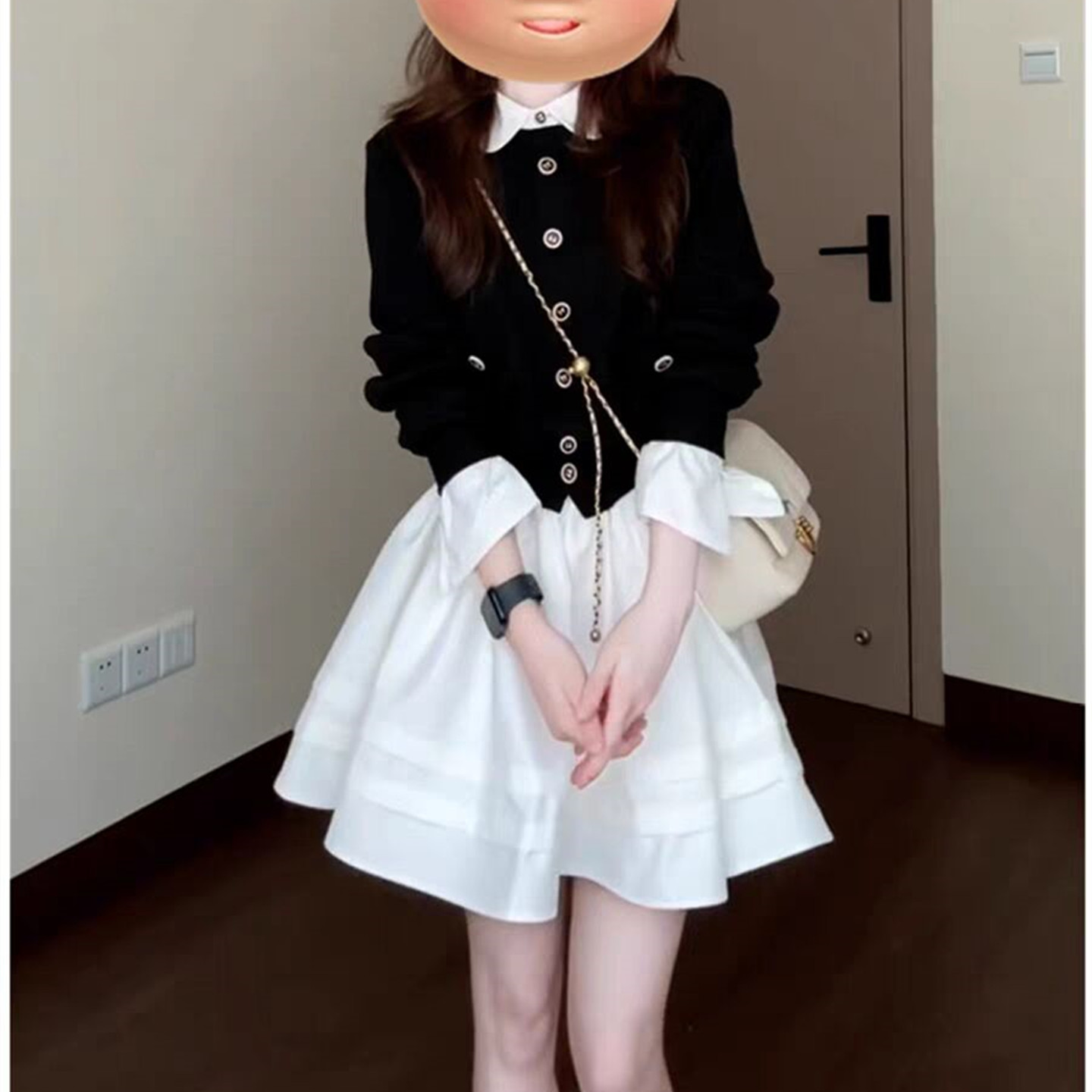 富家千金风miu系穿搭连衣裙女秋