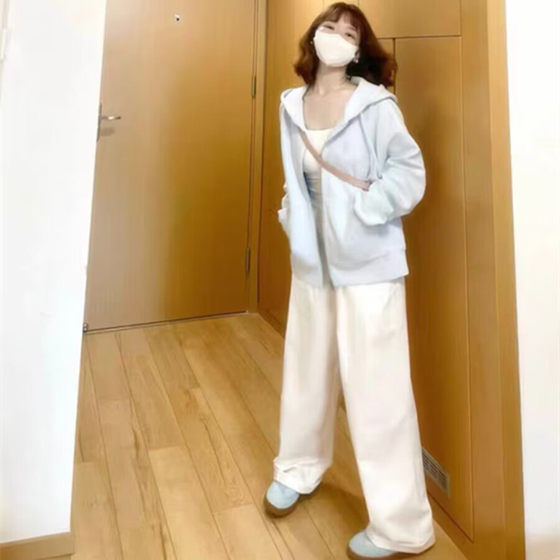 秋冬季搭配一整套韩系chic高级感学院风卫衣外套女休闲裤两件套装