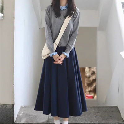 韩系chic温柔小香风针织毛衣裙子