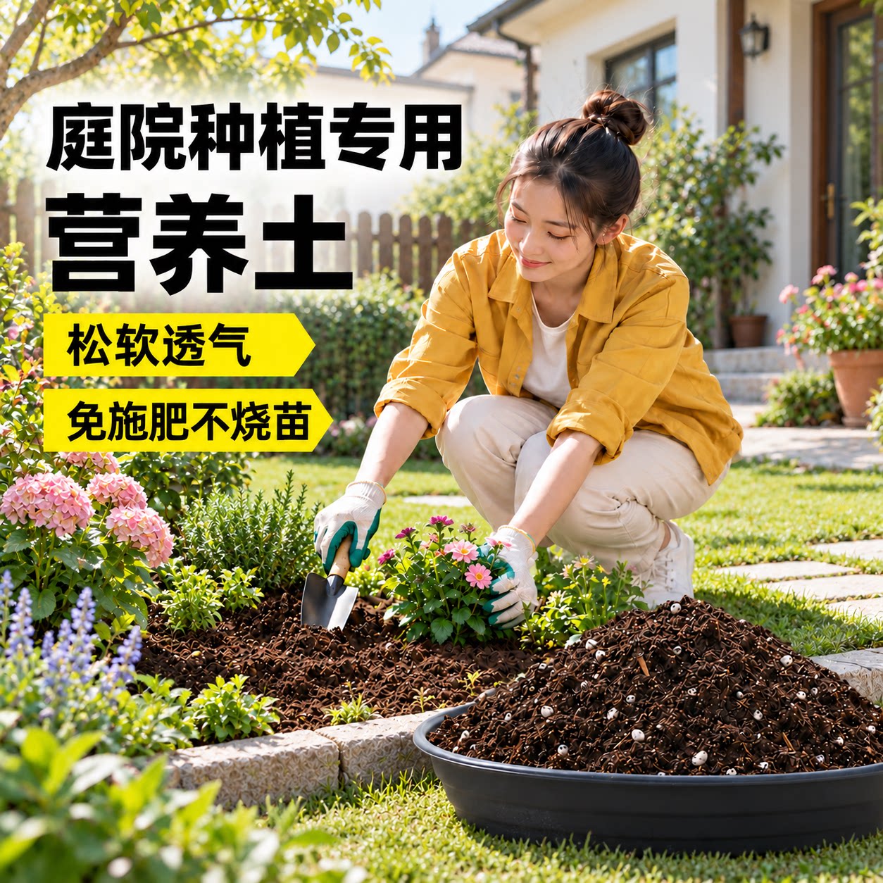 庭院种植土花园地栽改良营养土家用养花种菜树苗栽植疏松透气土肥