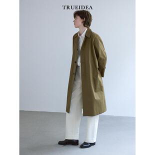trueidea百搭痞帅纯棉飒爽风衣lem@ire风面料卡其绿