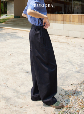 trueidea25夏 轻薄色织水洗棉立裁香蕉裤