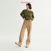 加色 爆款 返场 卡其色灯芯绒直筒裤 trueidea24春 经典