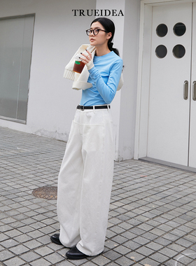 Trueidea  自制宽松直筒雅痞牛仔裤 百搭慵懒cleanfit