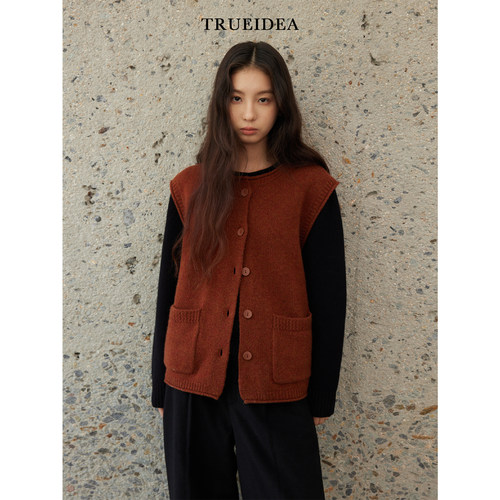 trueidea25新品 百搭全羊毛马甲