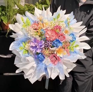 积木花束手工diy材料包生日礼物送女友闺蜜手工制作花束