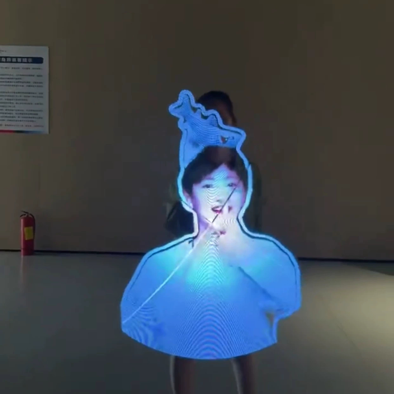 手持3d全息风扇太极八卦奇门遁甲罗盘立体影像投影风后奇门广告机
