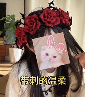 新款万圣节复古荆棘黑暗玫瑰花环手工DIY扭扭棒礼物材料包