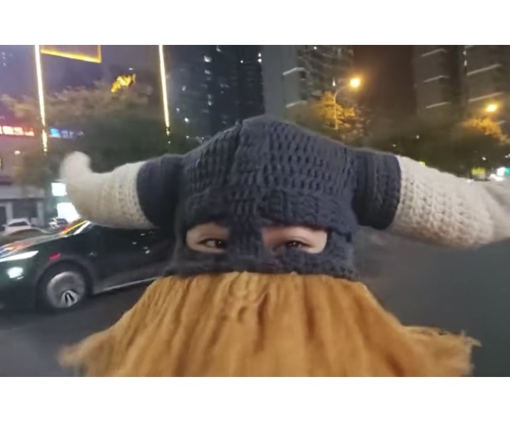 奥拉夫帽子牛角大胡子纯手工毛线帽子秋冬保暖搞怪送礼