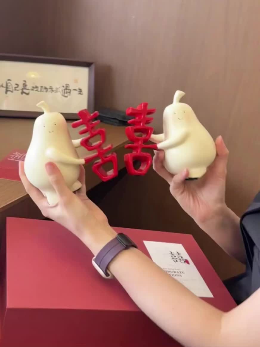 天作之合永不分梨情侣摆件文创生日新婚结婚订婚礼物送闺蜜礼盒装
