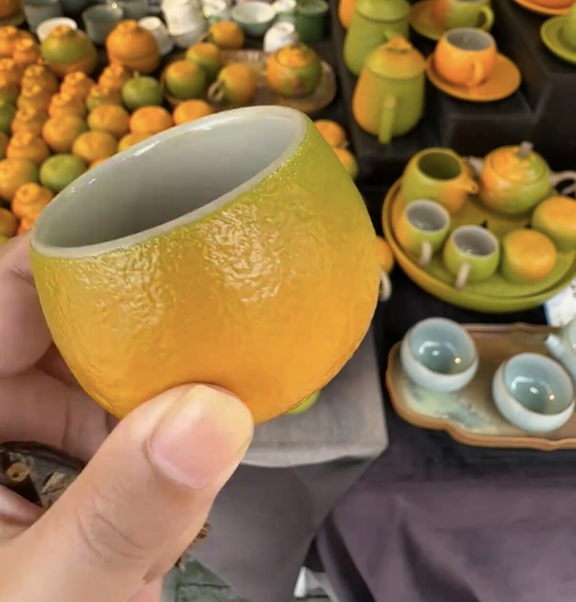 创意橘子茶叶罐密封防潮储存罐陶瓷储存罐便携式旅行茶具收纳罐