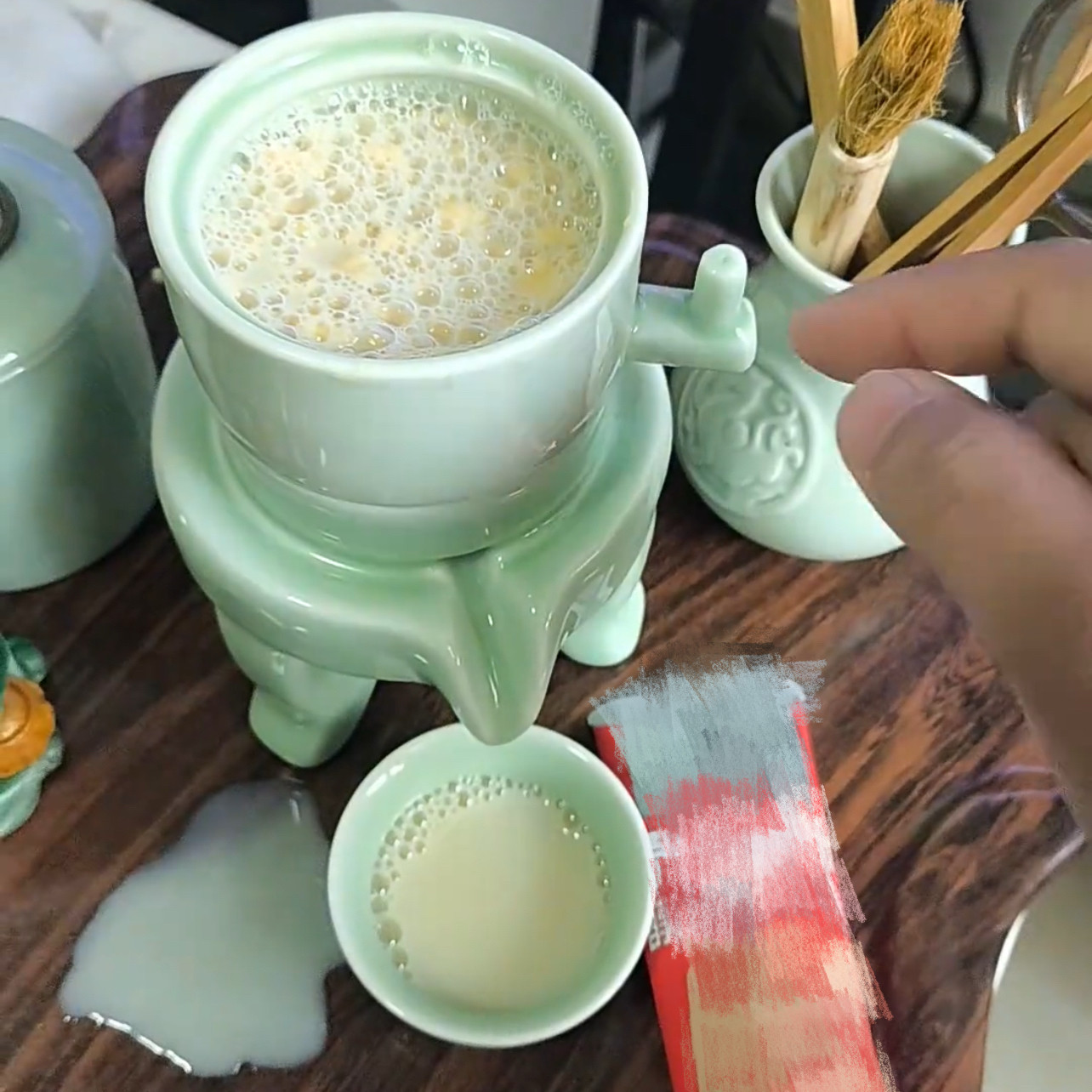 简约个性2026陶瓷创意家用功夫过滤泡茶壶懒人石磨半全自动茶具