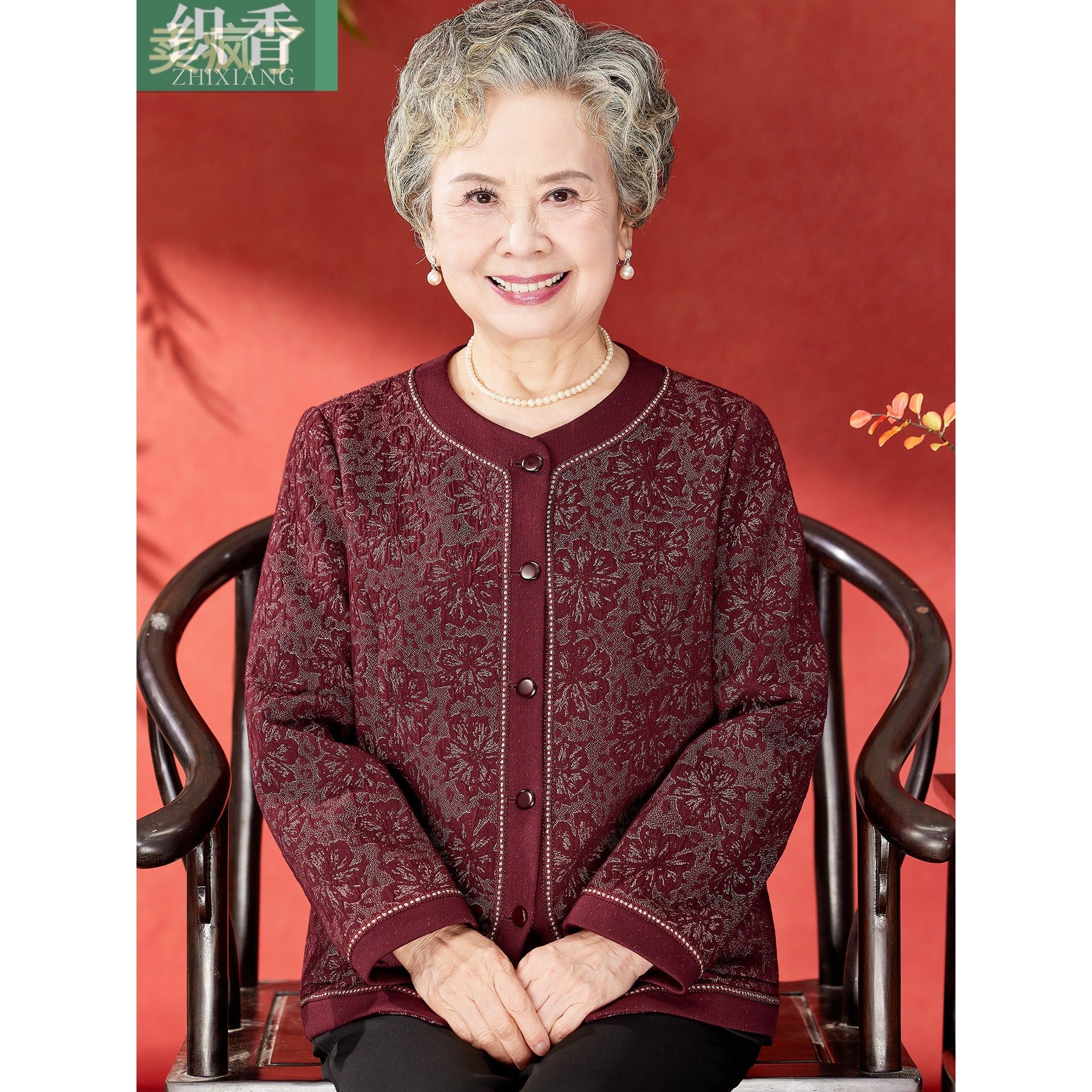 中老年人春秋装女奶奶外套2025新款妈妈装毛呢上衣老太太老人衣服